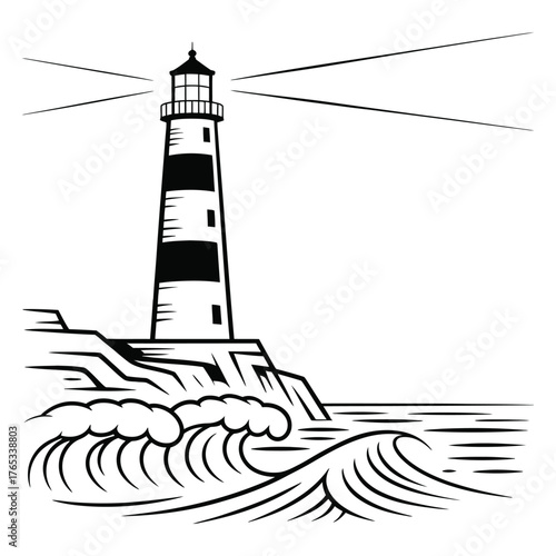 lighthouse on a white background