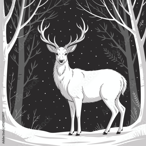 deer in winter forest