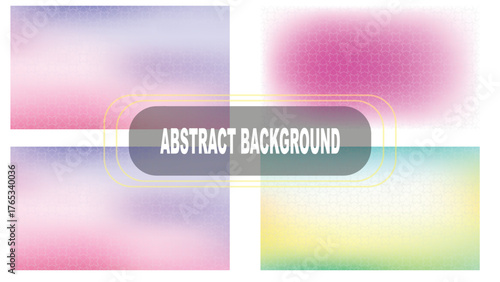 Colorful Pastel Gradient Abstract Background with Geometric Pattern and Decorative Frame for Modern Design Projects