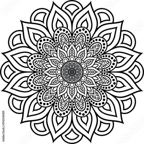 Beautiful floral pattern mandala art isolated on a white background, decoration element for meditation poster, yoga, banner, henna, invitation, cover page, design element mandala art, vector art
