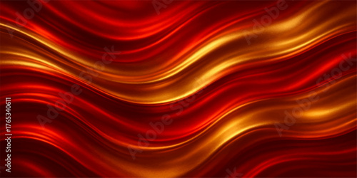 Abstract red background with flowing waves, a soft satin texture and light curve lines perfect for design wallpaper or textile pattern illustration