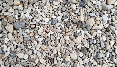 Pebble Stone Surface Displaying a Variety of Shapes, Sizes and Colors, Close-Up