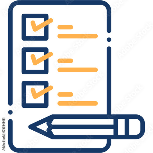 Vector icon Checklist, Paper, Appraisal, Test, Document, Exam