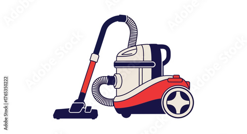 Modern vacuum cleaner ready for household cleaning tasks