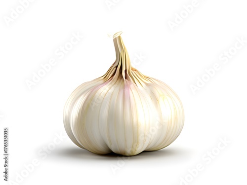 Garlic on white background