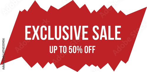 Exclusive sale announcement with up to fifty percent discount
