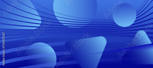 Abstract blue background with object shape and color gradation.