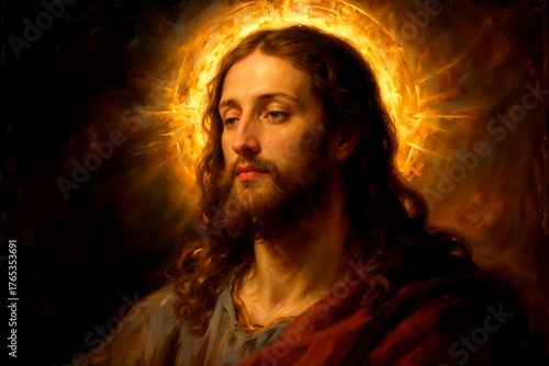 Jesus Christ Golden Halo Divine Light