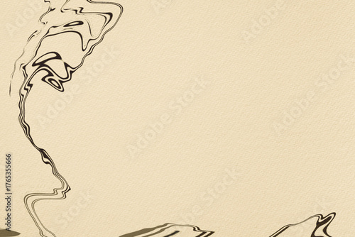 流動的な線が入ったキャンバス風テクスチャ背景　茶色 