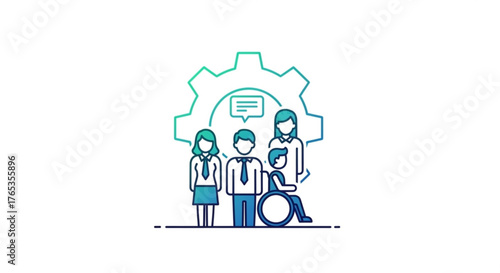 Diversity inclusion team work collaboration and accessibility in business organization concept vector