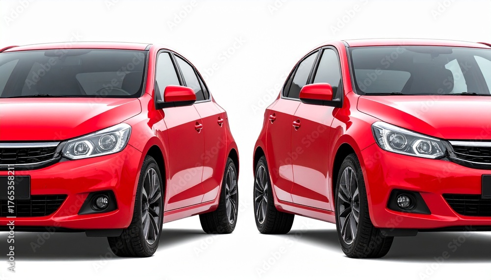 Fototapeta premium red car isolated on white