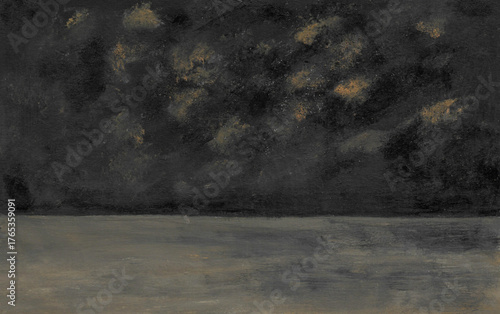 Acrylic painting abstract background of perspective wall room for interior background on paper. Product display mockup. Dark abstract background for product presentation. Hand painted texture.