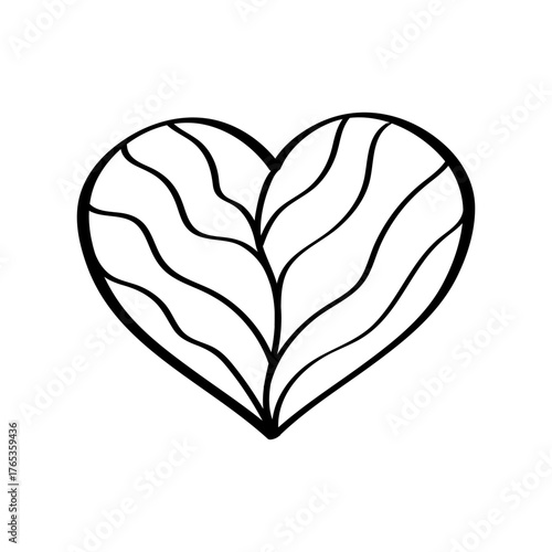Heart with outgoing waves of doodle icon. Isolated on white vector illustration.