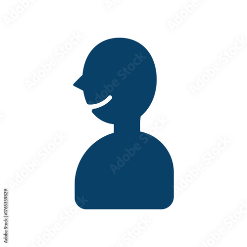 穏やかな笑みを見せる人物をモチーフにした横向きのシンプルな人物アイコンイラスト