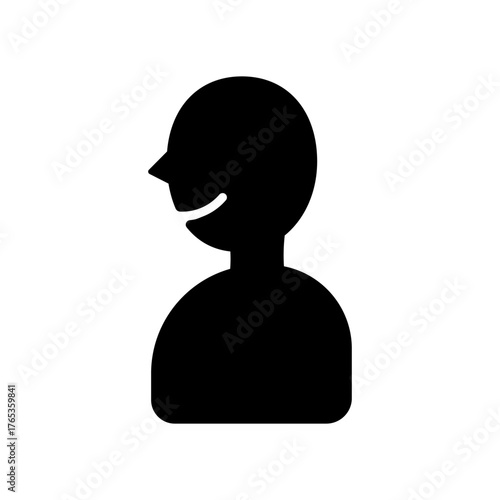 柔らかな笑顔を浮かべた人物の横顔を描いたシンプルなアイコン風イラストレーション