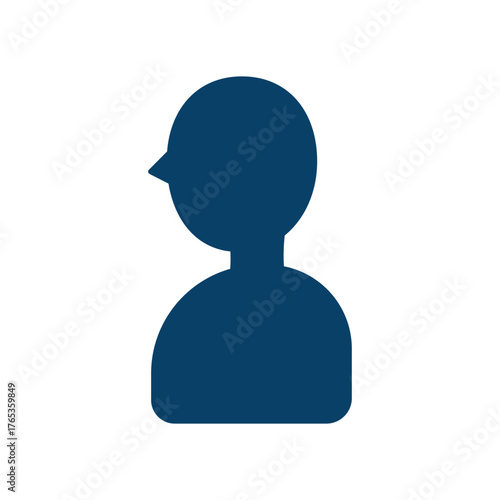 人物の横顔をモチーフにした、フラットで洗練された印象のベクターアイコン素材