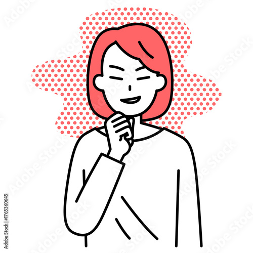 悪巧みをする若い女性
