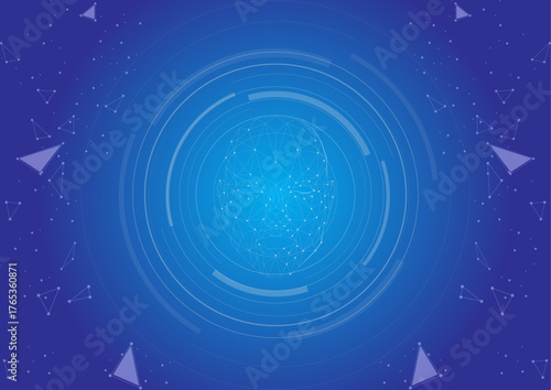 Futuristic vector background blending digital networks, space, galaxies, planets, artificial, and computers. Symbolizes global connectivity, technology, and the digital world.