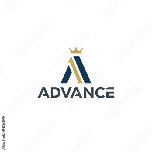 Letter A ADVANCE vector wordmark logo typography.