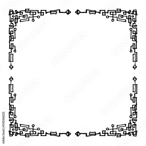 Decorative line art vector frame.