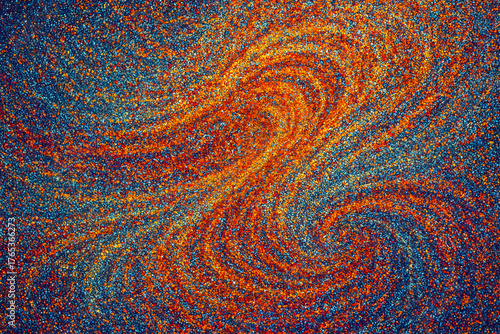 Whirlwind of Colors: An artistic rendition of swirling hues that mimics the dynamic forces of nature, reminiscent of a celestial dance, painted on canvas.