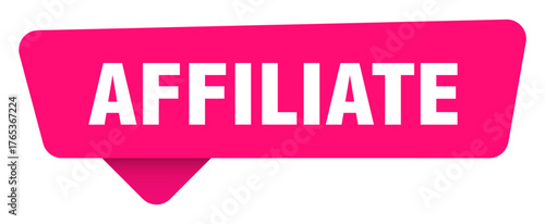 affiliate magenta sticker isolated on transpatent background. affiliate sign