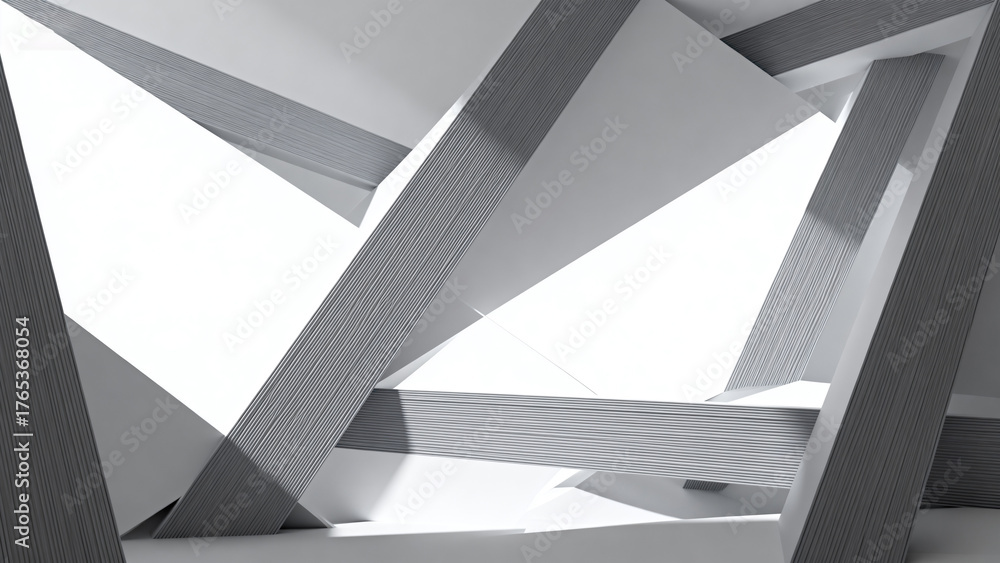 Fototapeta premium Abstract geometric shapes in monochrome