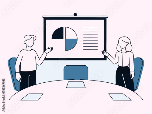 Business group discussing customer feedback and product updates