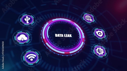 Data Leak Warning Animation, Digital Risk and Information Exposure in Cyber Environment
