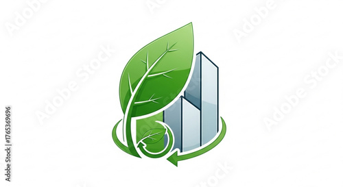Green building and sustainability logo design for eco friendly architecture and energy efficiency projects