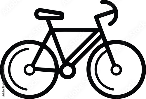 Vector art of simple black and white line art illustration of a bicycle