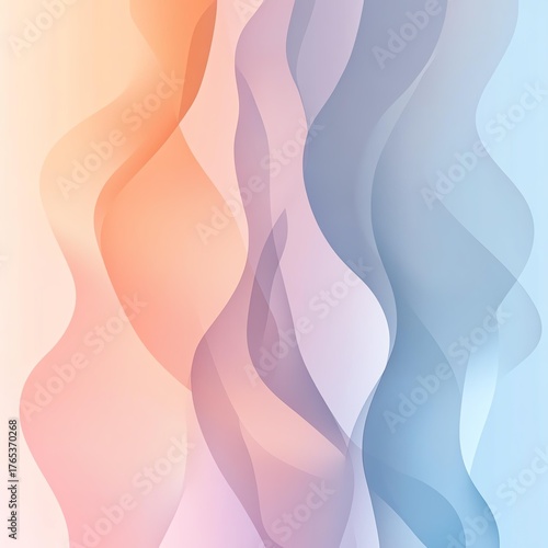 Abstract waves in soft pastel colors, creating a serene and calming visual experience.