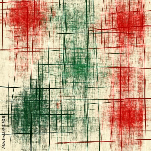 Abstract textured background with vibrant colors in red, green, and beige tones.