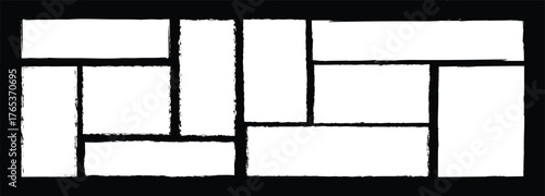 Set of paint brush grunge border frame .Text box frame rough grunge square paint shape for your design. vector illustration.