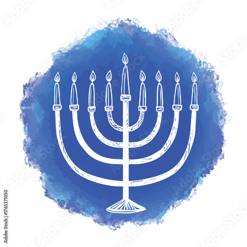 Hanukkah background with menorah pattern. "Shalom" written in Hebrew.