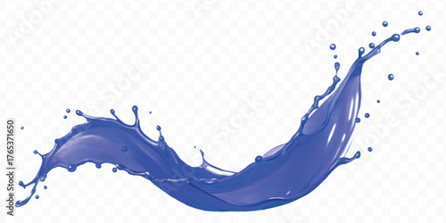 realistic smooth liquid paint splash in different color style isolated on transparent background	
