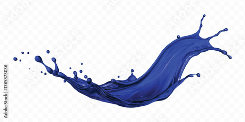 realistic smooth liquid paint splash in different color style isolated on transparent background	

