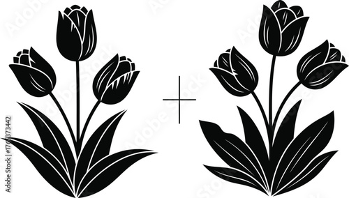 Elegant tulip floral design element for invitations, cards, crafts or creative projects, available now for your next project!