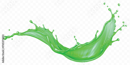 realistic smooth liquid paint splash in different color style isolated on transparent background	
