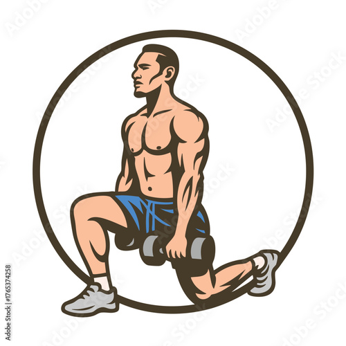 Working out man training legs and core ab workout.