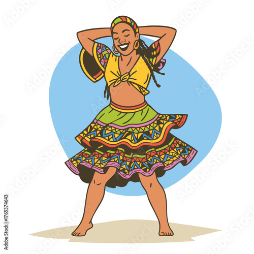 Palo de Mayo dancers, traditional Caribbean festival in Nicaragua.