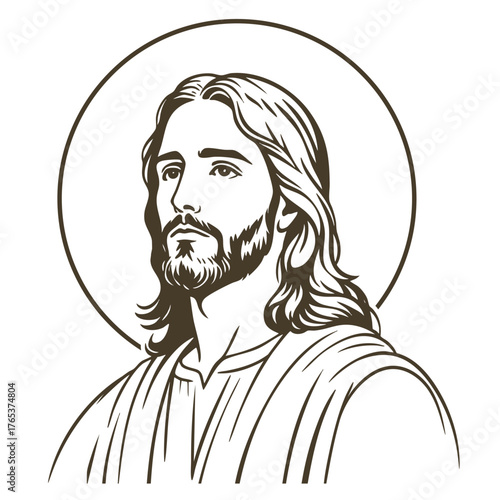 Lord Jesus Christ black and white style logotype.