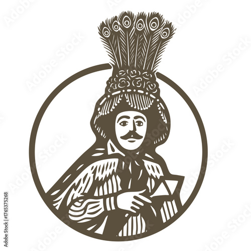 Typical dance suit "El Gueguense" folklore of Nicaragua.