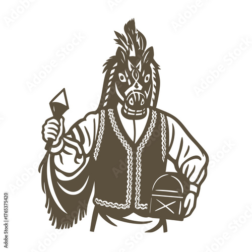 Typical dance suit "El Gueguense" or "Macho Raton" folklore of Nicaragua.