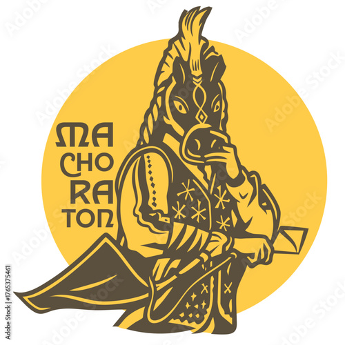 Typical dance suit "El Gueguense" or "Macho Raton" folklore of Nicaragua.