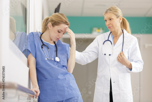 medical personnel with intensive care burnout during coronavirus pandemic