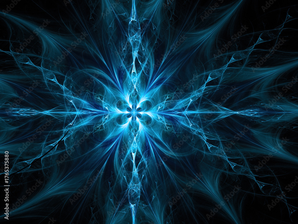 Obraz premium Dynamic Blue Abstract Design With Flowing Shapes