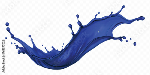 realistic smooth liquid paint splash in different color style isolated on transparent background	
