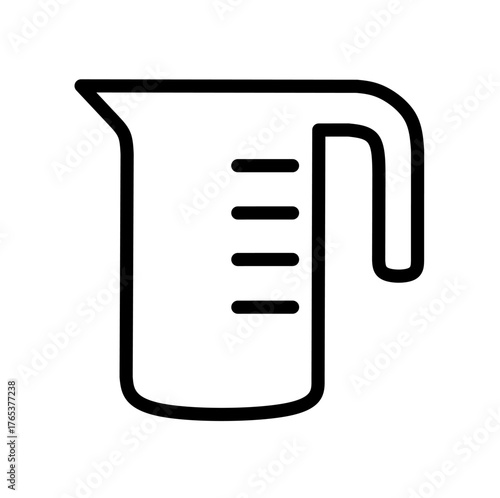 measuring cup icon on white background