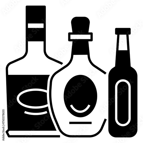 Beer Whisky And Tequila Icon Glyph Style